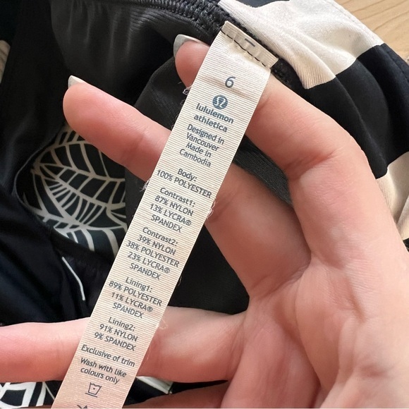 LULULEMON Speed Up Shorts‎ 3” In Pretty Palm Black Angel Wing Black Size 6 - Picture 7 of 10